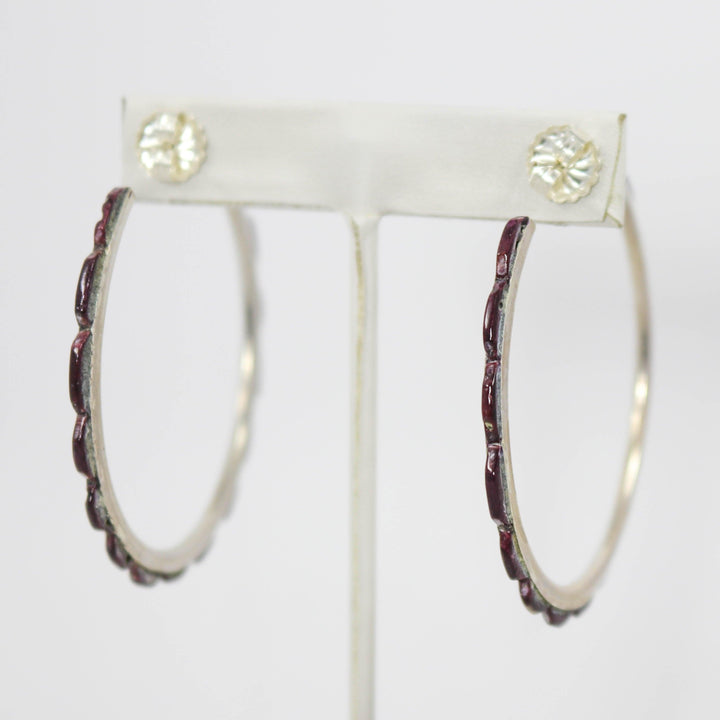 Spiny Oyster Hoop Earrings by Federico - Garland's