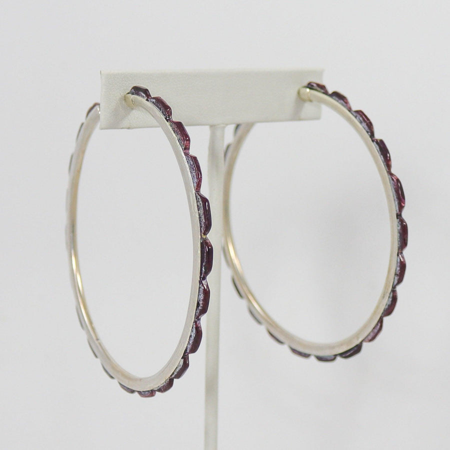 Spiny Oyster Hoop Earrings by Federico - Garland's