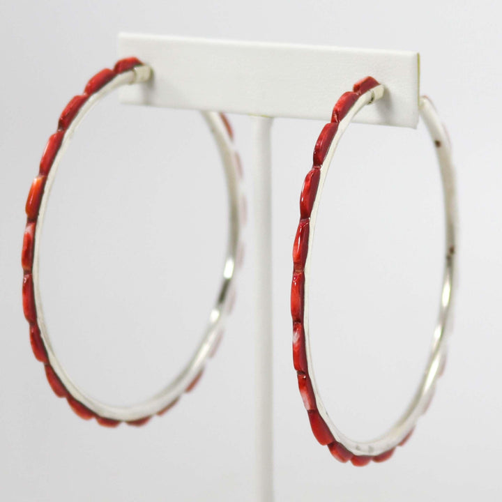 Spiny Oyster Hoop Earrings by Federico - Garland's