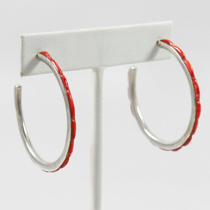 Spiny Oyster Hoop Earrings by Federico - Garland&