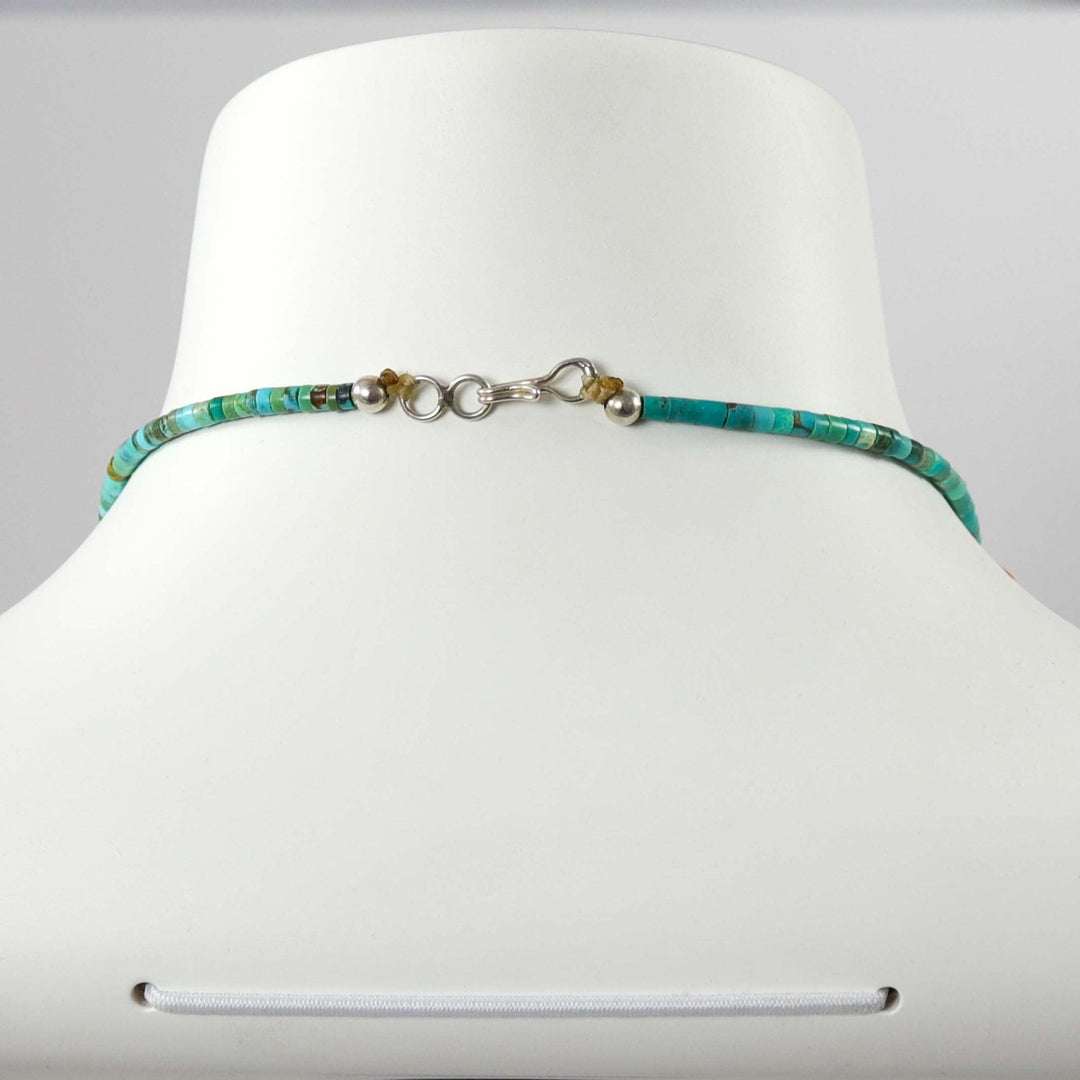Spiny Oyster Shell and Turquoise Necklace by Raymond Tenorio - Garland's