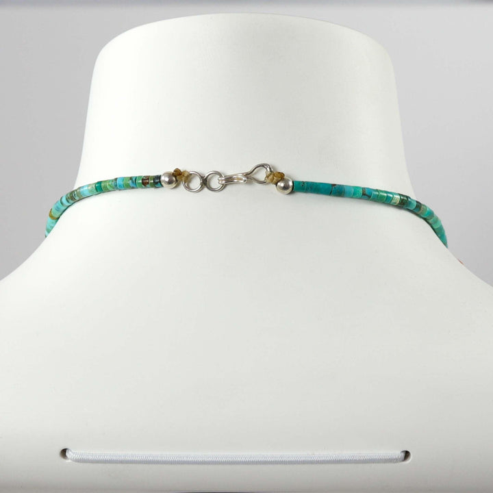 Spiny Oyster Shell and Turquoise Necklace by Raymond Tenorio - Garland's