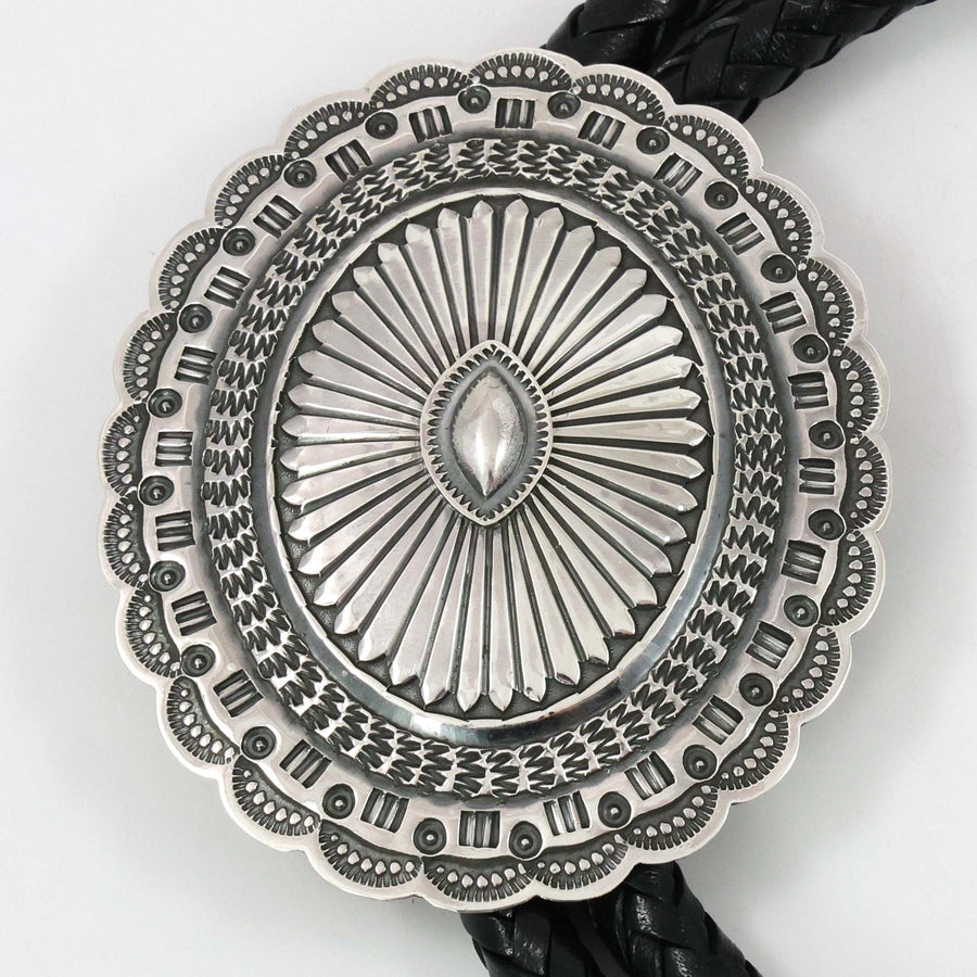 Stamped Silver Bola Tie by Sunshine Reeves - Garland's