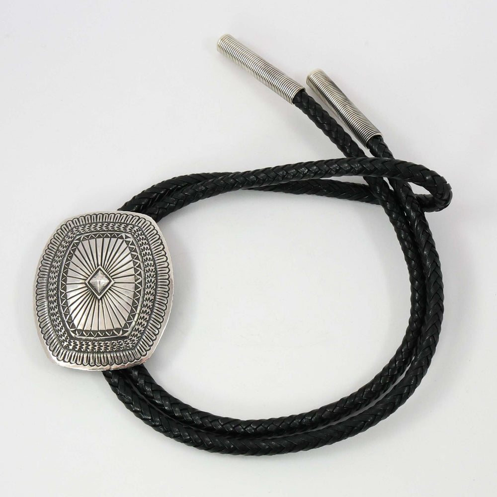 Stamped Silver Bola Tie by Sunshine Reeves - Garland's