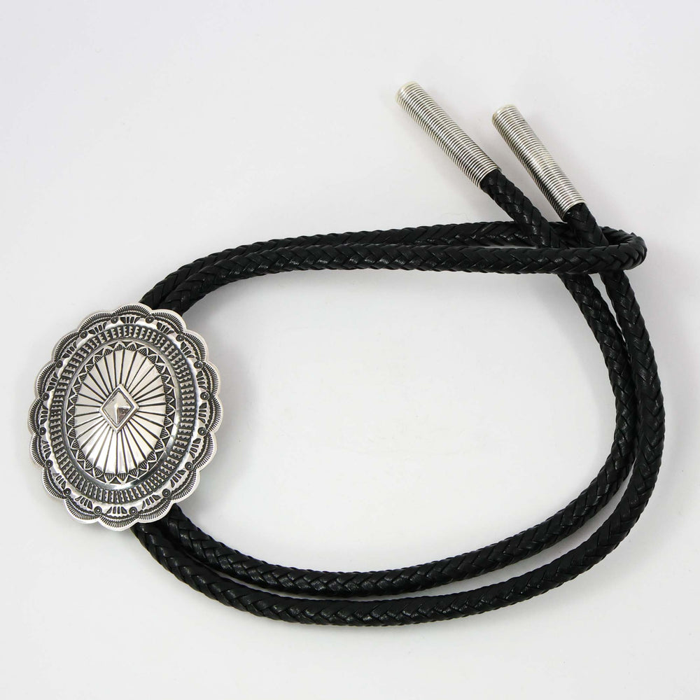 Stamped Silver Bola Tie by Sunshine Reeves - Garland's