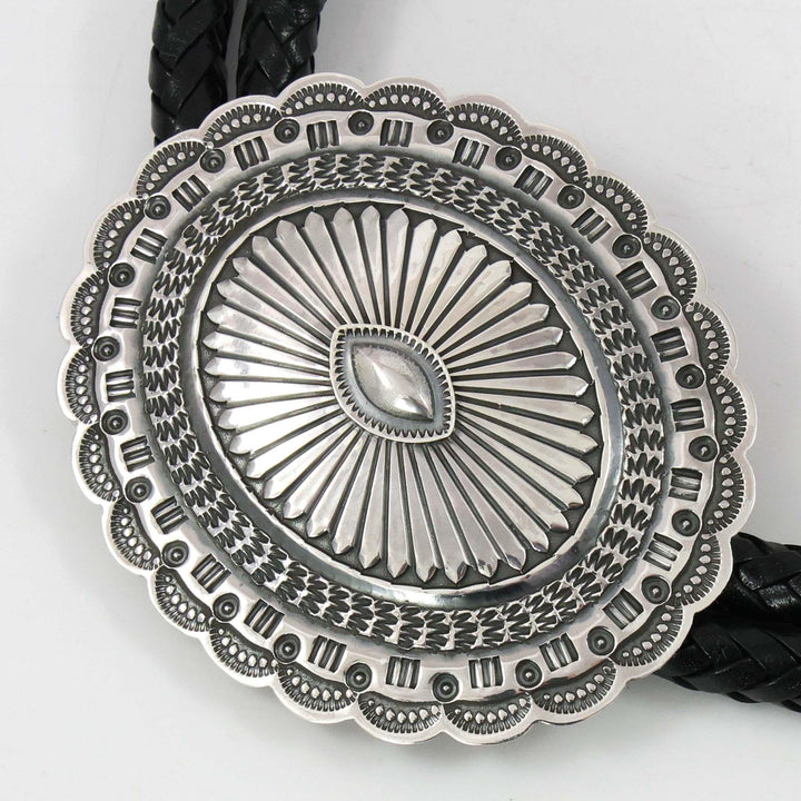 Stamped Silver Bola Tie by Sunshine Reeves - Garland's