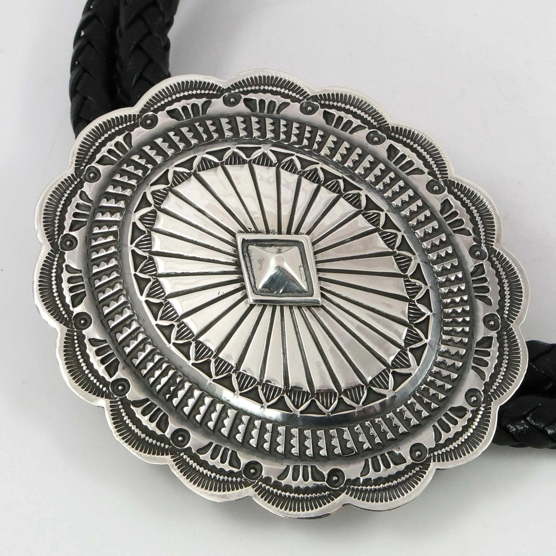 Stamped Silver Bola Tie by Sunshine Reeves - Garland's