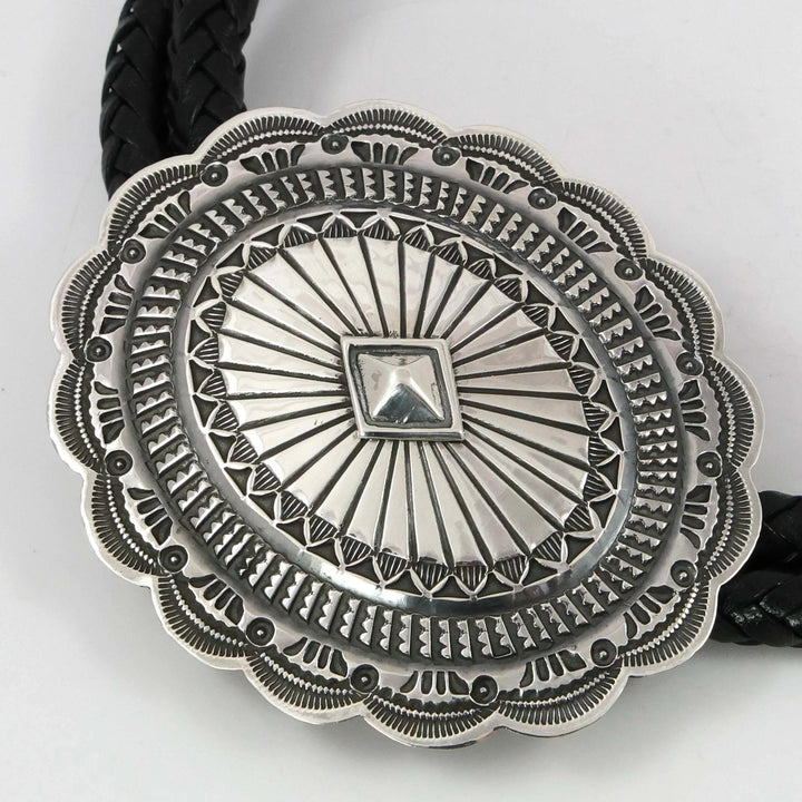 Stamped Silver Bola Tie by Sunshine Reeves - Garland's