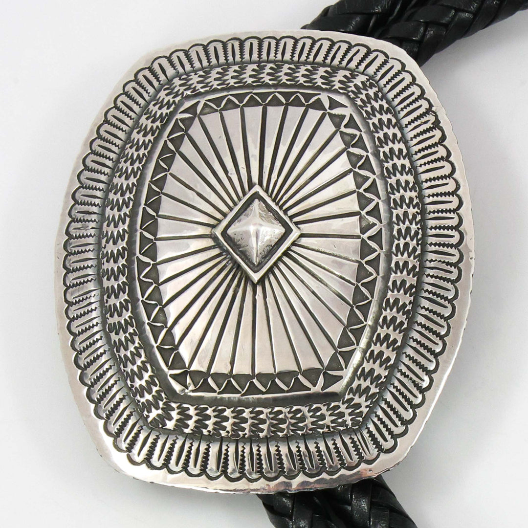 Stamped Silver Bola Tie by Sunshine Reeves - Garland's