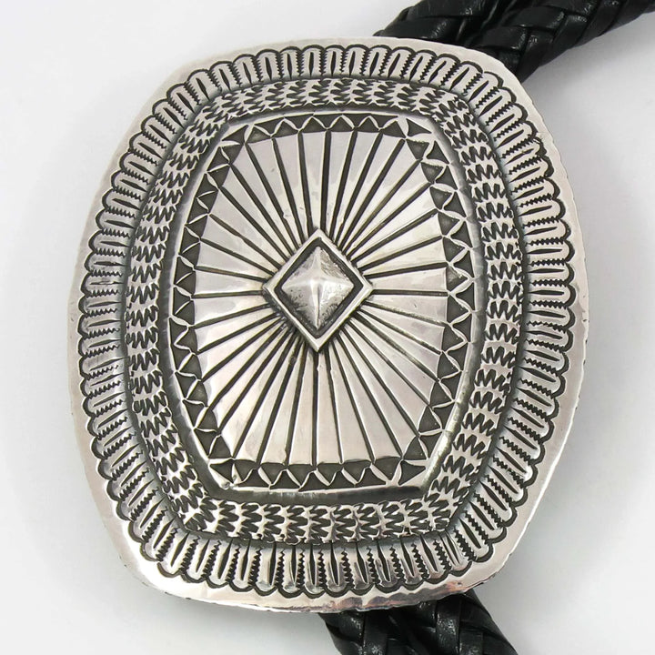 Stamped Silver Bola Tie by Sunshine Reeves - Garland's