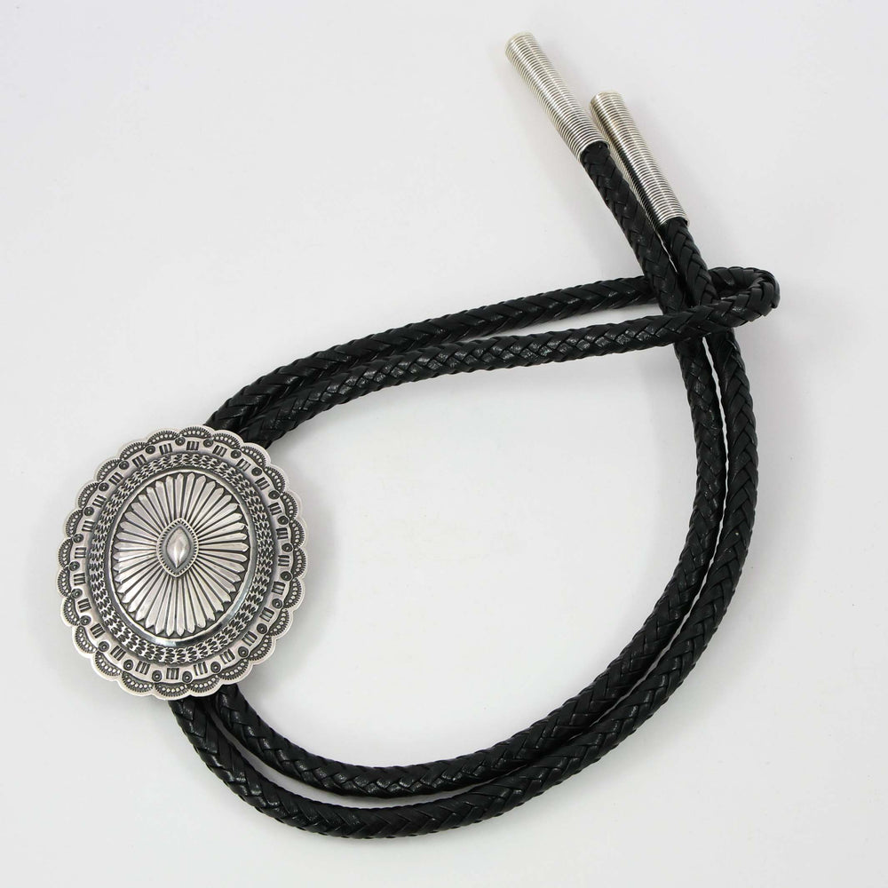 Stamped Silver Bola Tie by Sunshine Reeves - Garland's