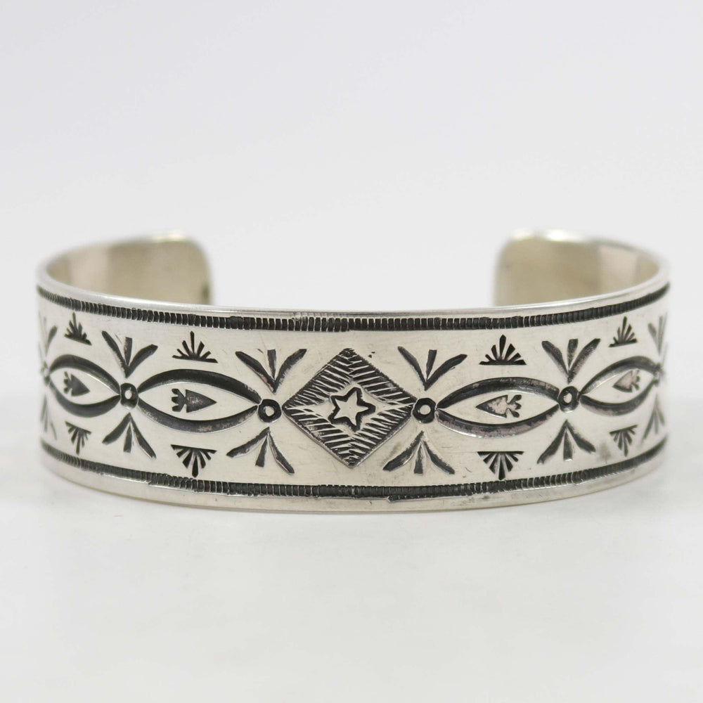 Stamped Silver Cuff by Clarissa and Vernon Hale - Garland's