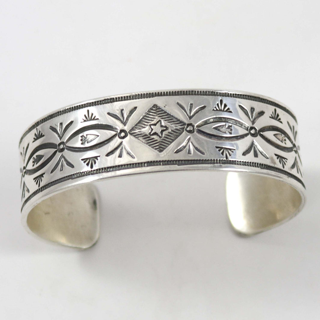 Stamped Silver Cuff by Clarissa and Vernon Hale - Garland's