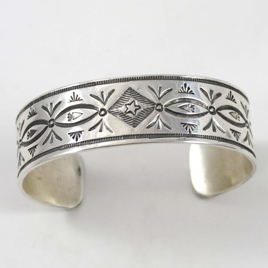 Stamped Silver Cuff by Clarissa and Vernon Hale - Garland's