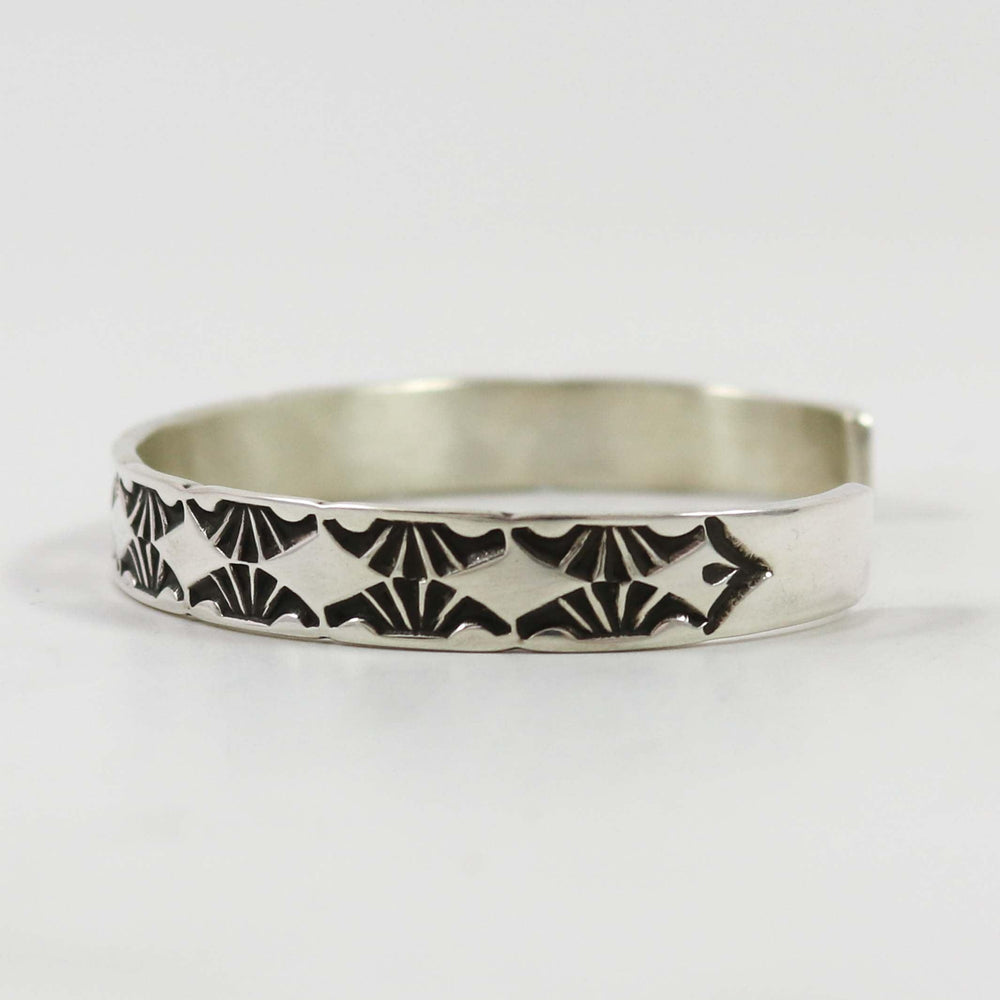 Stamped Silver Cuff by Elvira Bill - Garland's