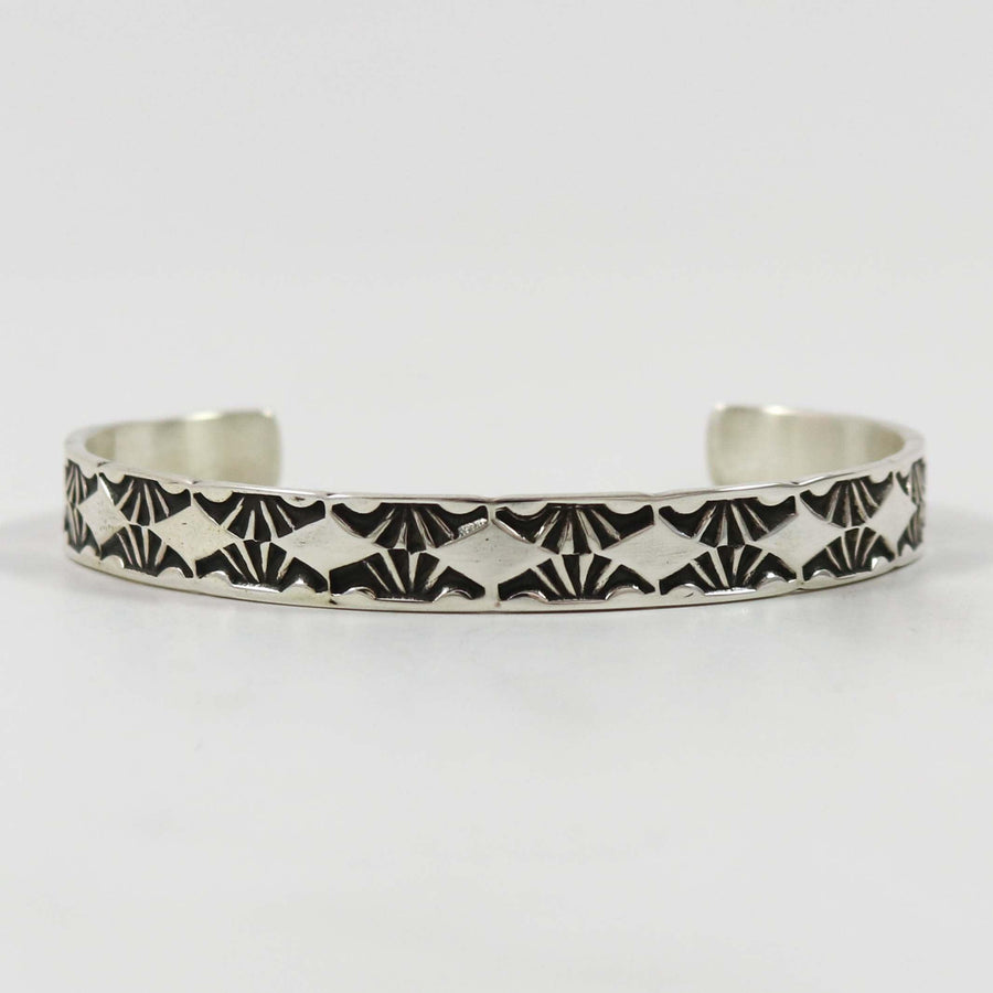 Stamped Silver Cuff by Elvira Bill - Garland's