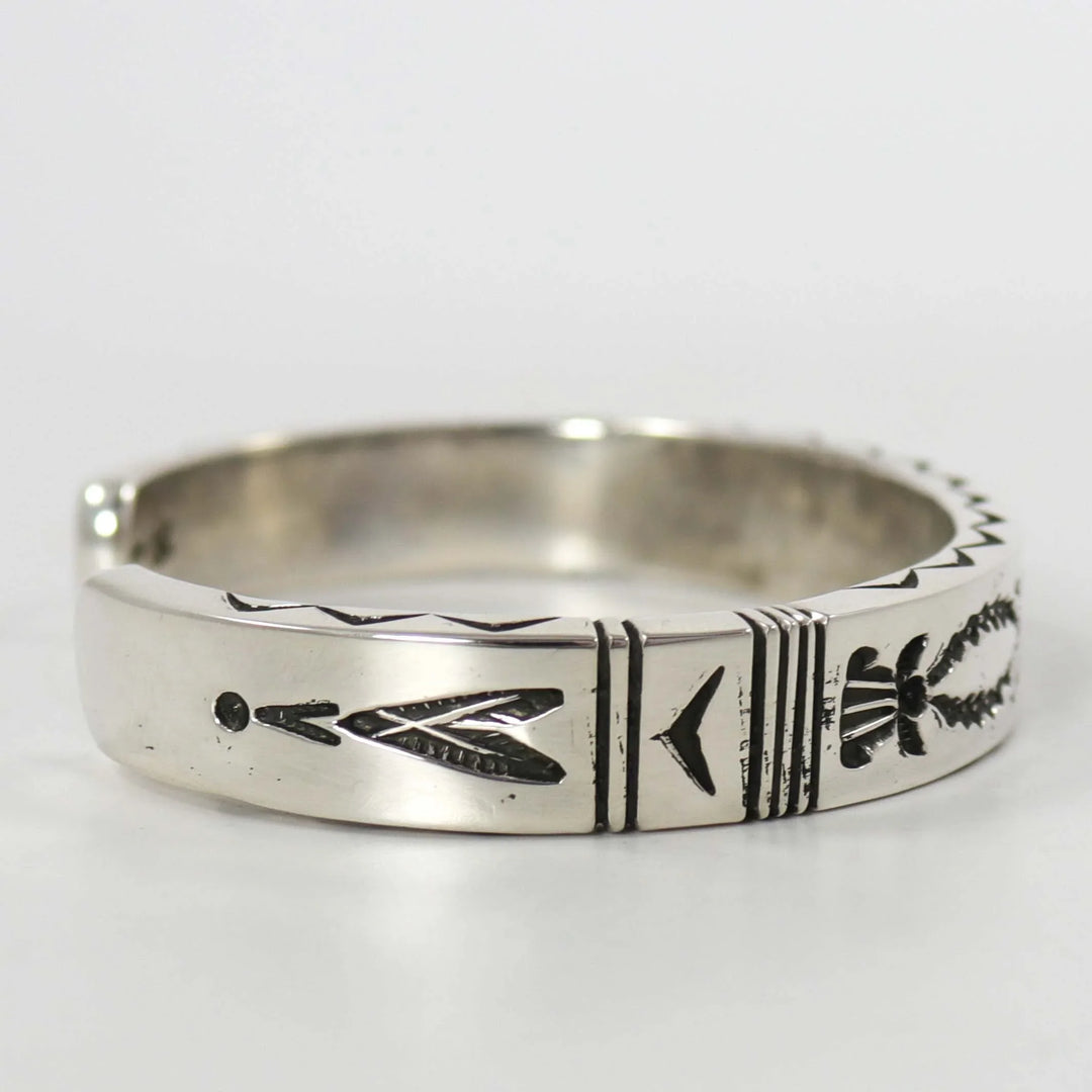 Stamped Silver Cuff by Kenneth Redhorse - Garland's