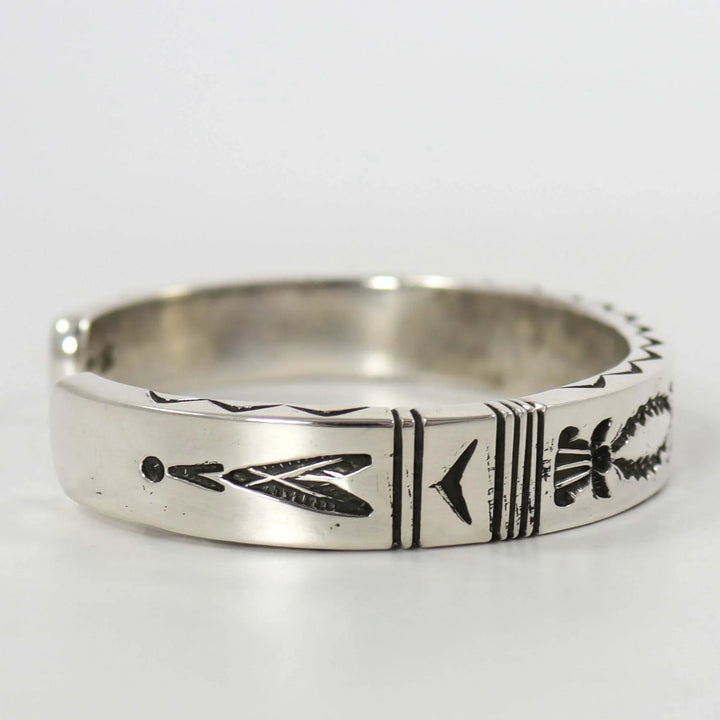 Stamped Silver Cuff by Kenneth Redhorse - Garland's
