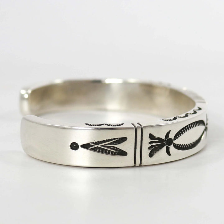 Stamped Silver Cuff by Kenneth Redhorse - Garland's