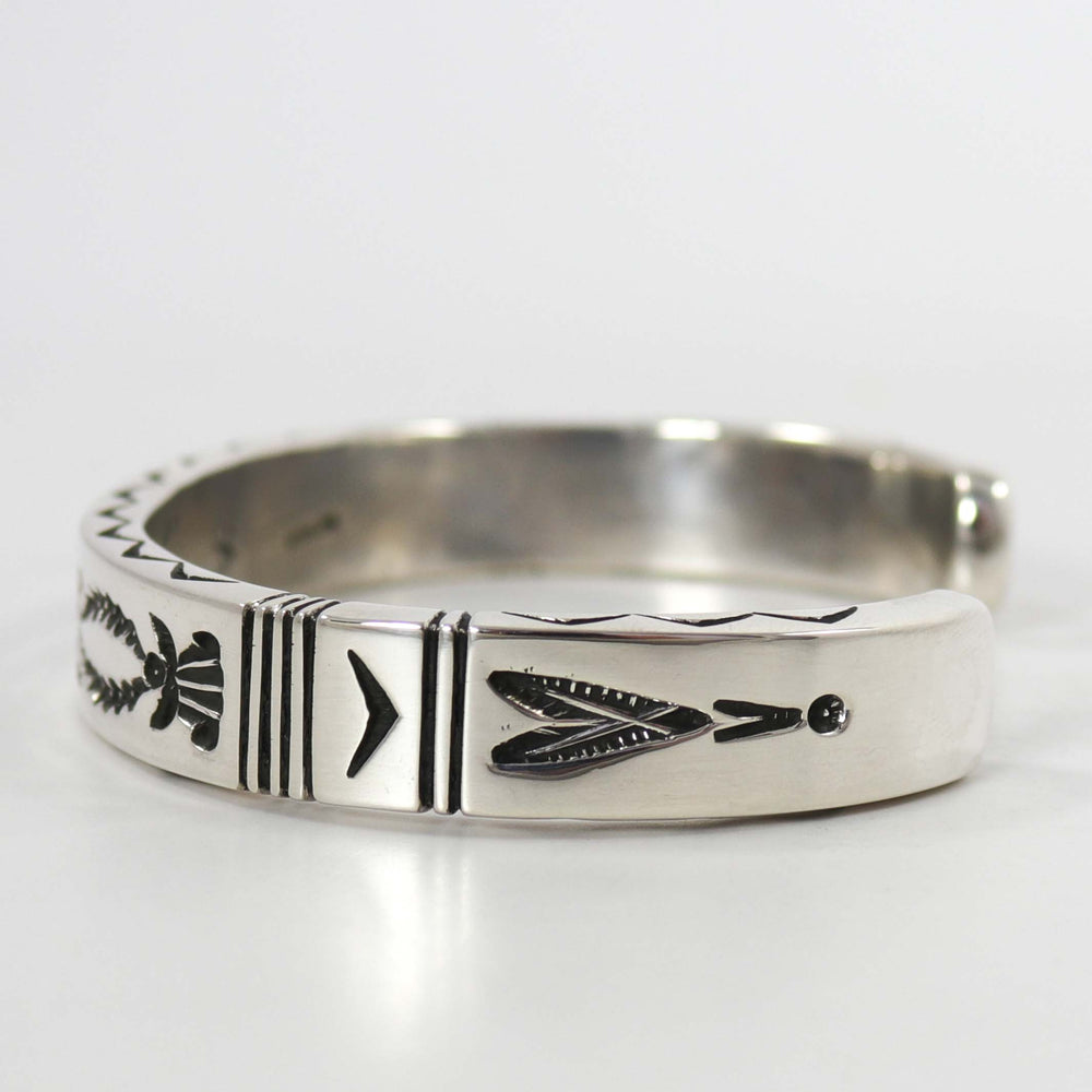 Stamped Silver Cuff by Kenneth Redhorse - Garland's