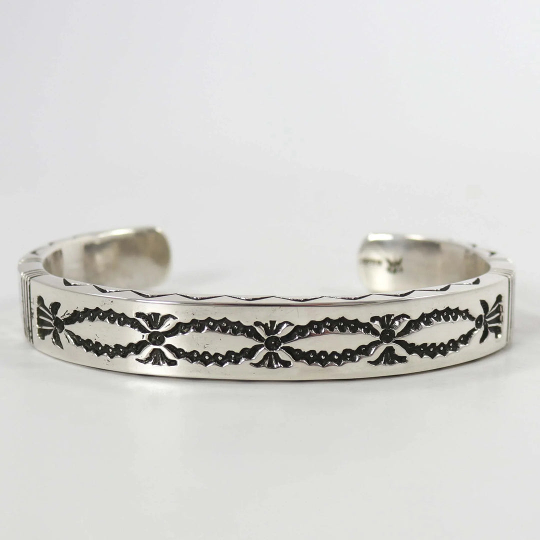 Stamped Silver Cuff by Kenneth Redhorse - Garland's