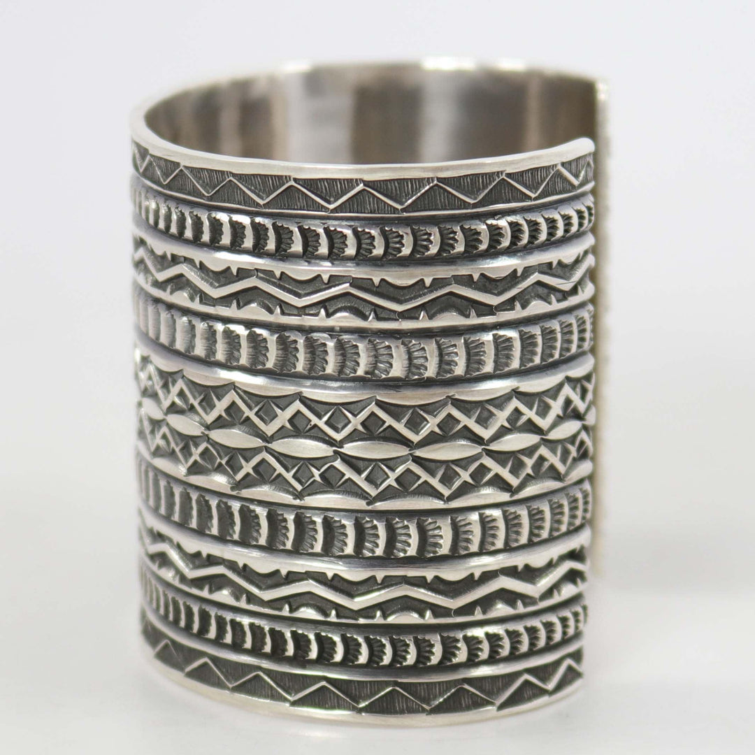 Stamped Silver Cuff by Sunshine Reeves - Garland's