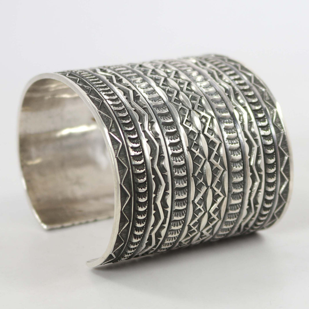 Stamped Silver Cuff by Sunshine Reeves - Garland's