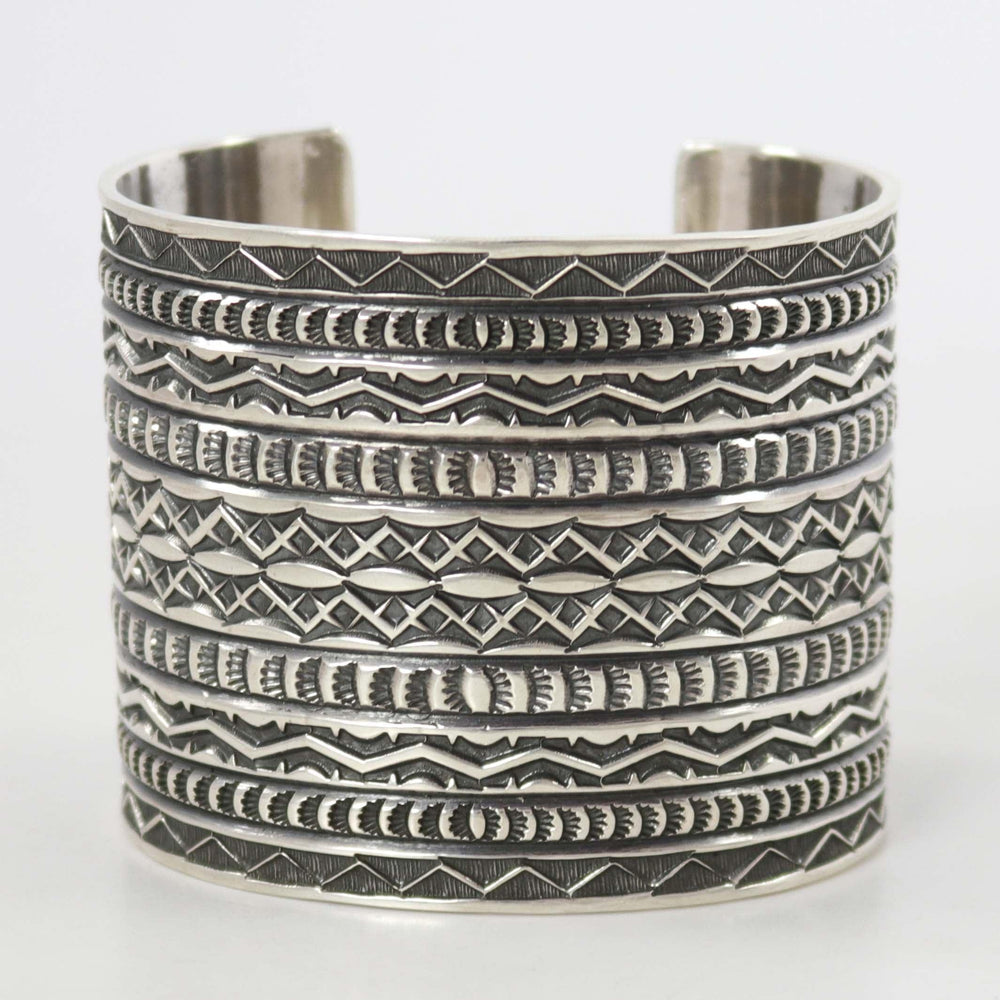 Stamped Silver Cuff by Sunshine Reeves - Garland's