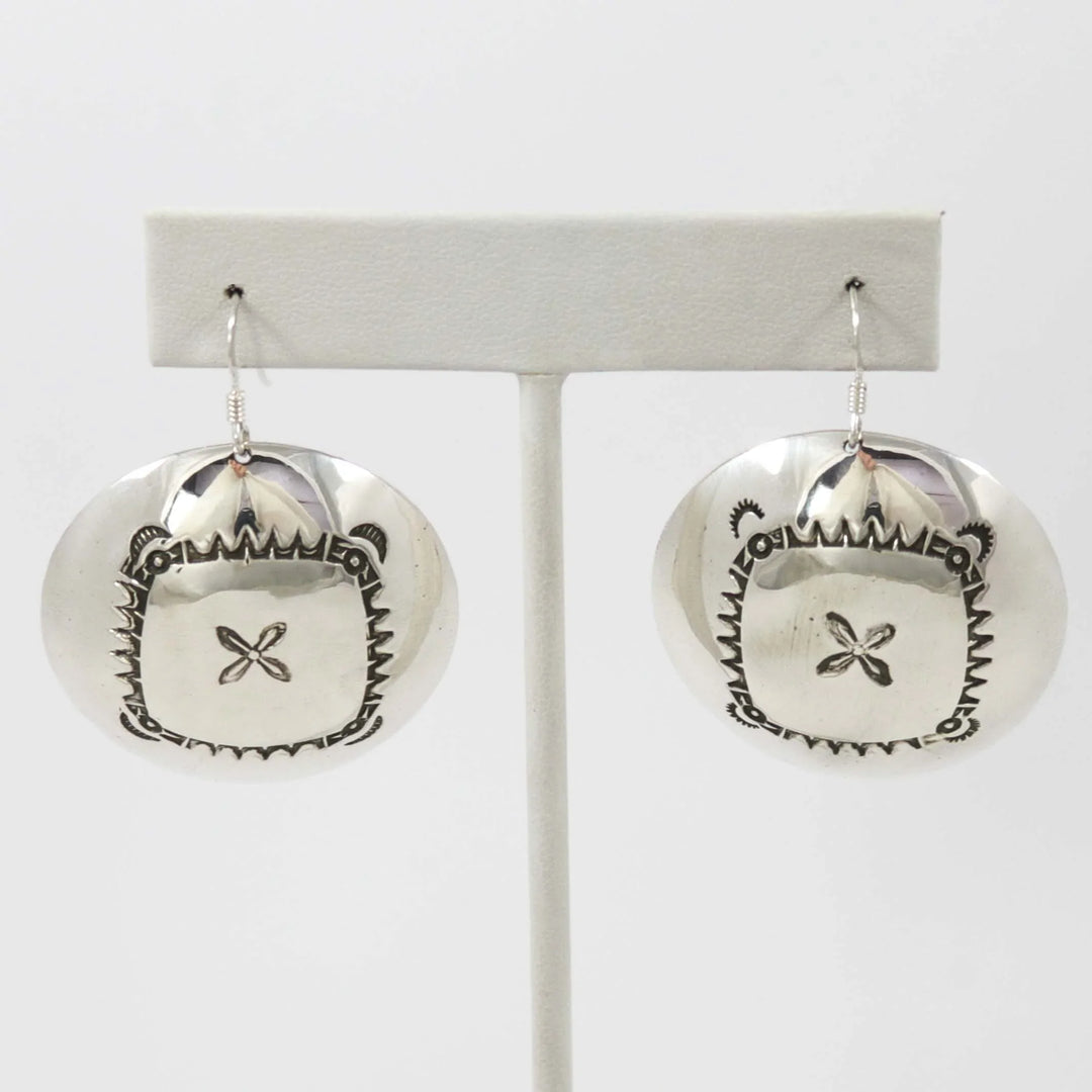Stamped Silver Earrings by Anthony Redhorse - Garland's