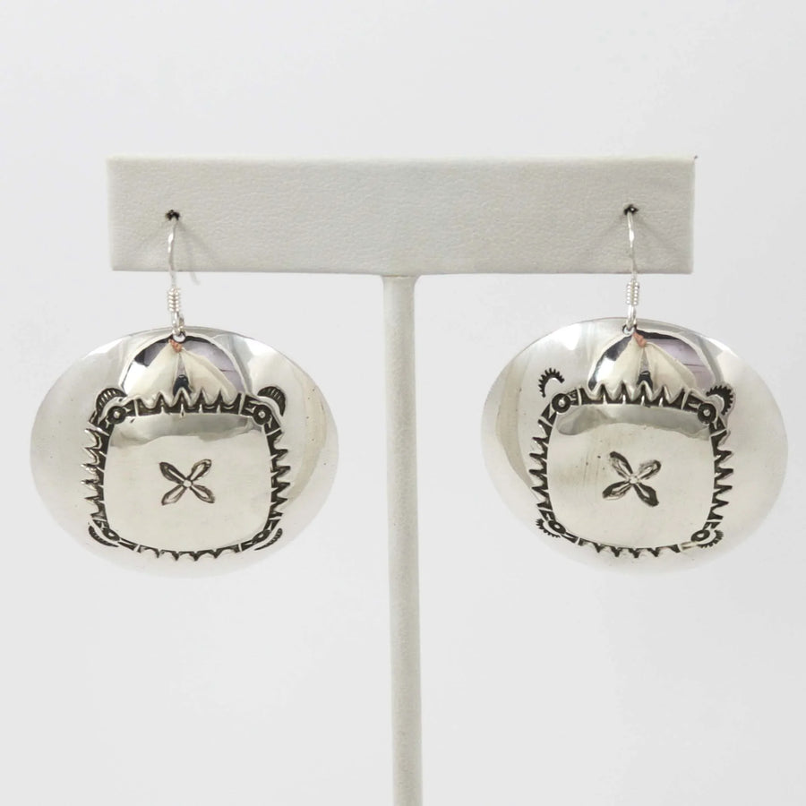 Stamped Silver Earrings by Anthony Redhorse - Garland's