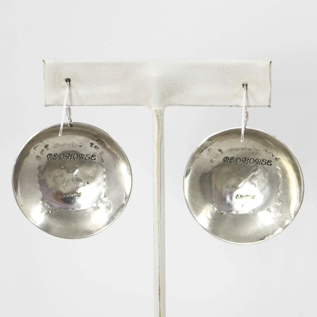 Stamped Silver Earrings by Anthony Redhorse - Garland's