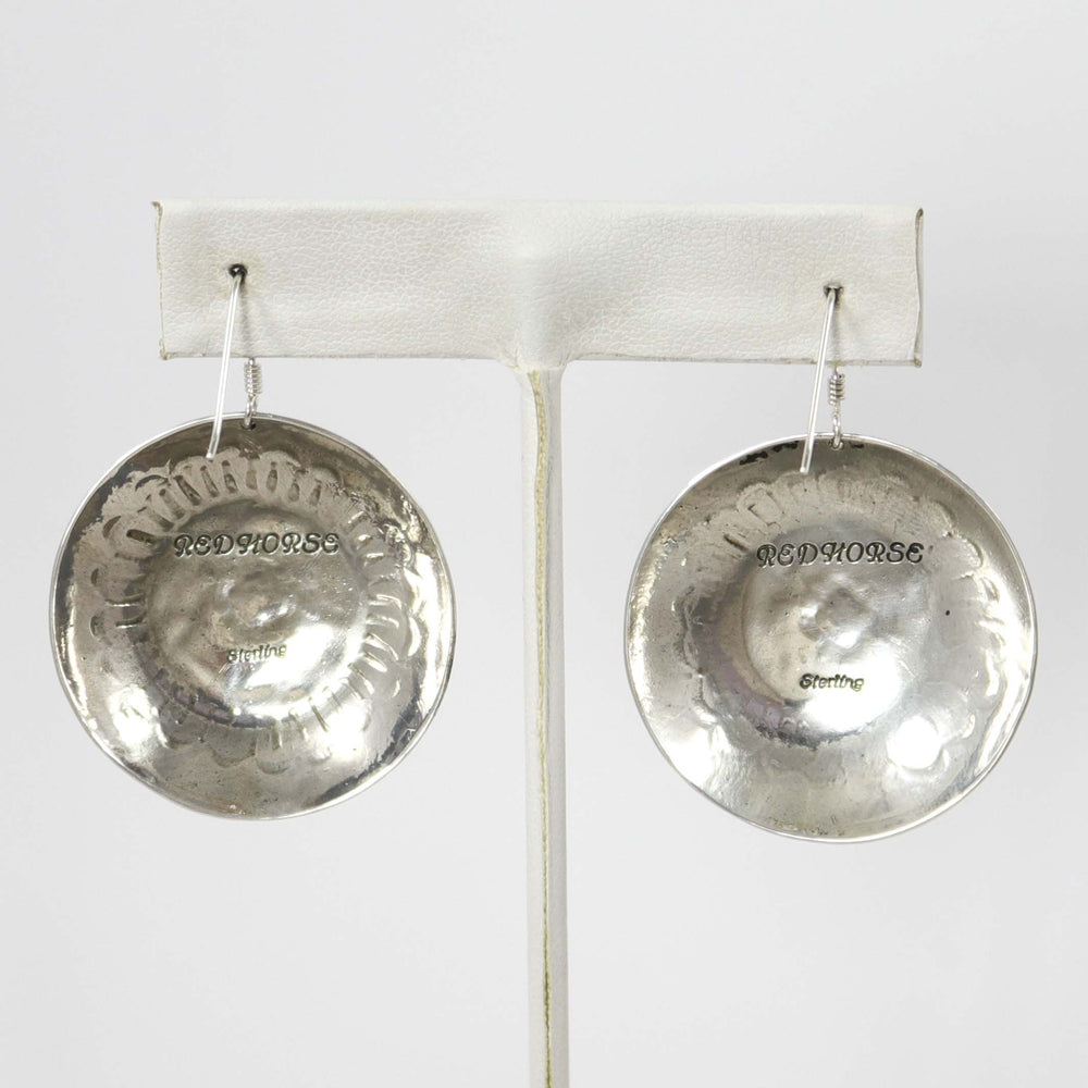 Stamped Silver Earrings by Anthony Redhorse - Garland's
