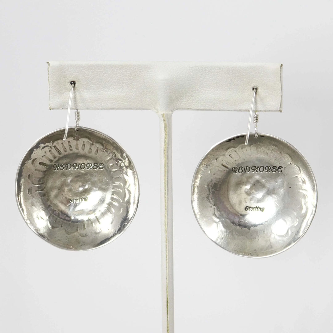 Stamped Silver Earrings by Anthony Redhorse - Garland's