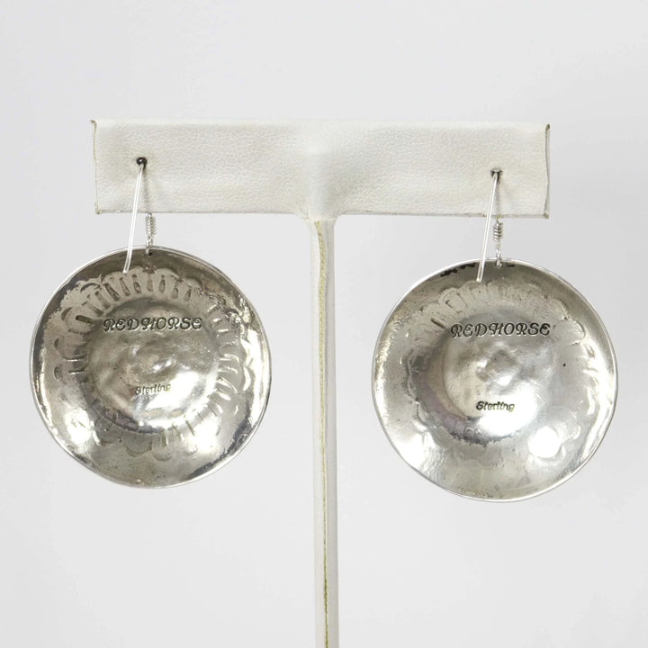 Stamped Silver Earrings by Anthony Redhorse - Garland's