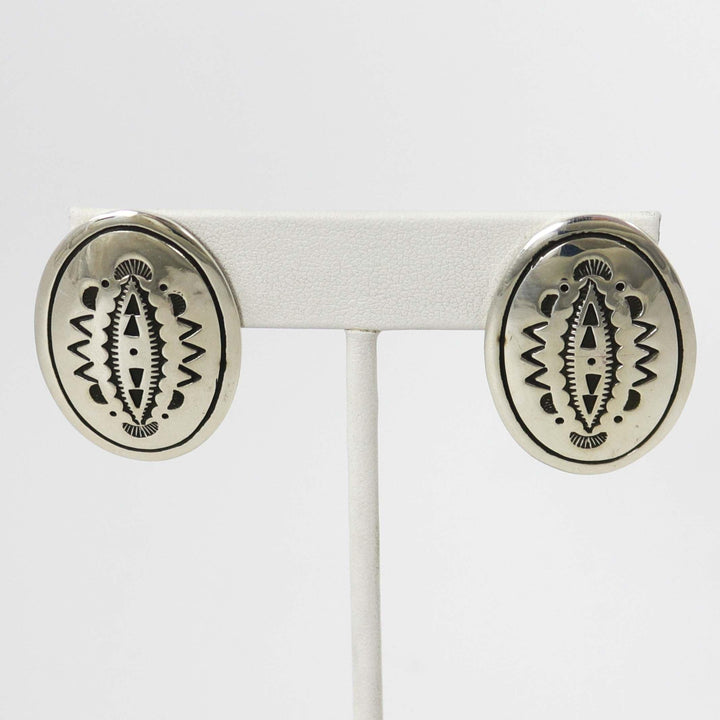 Stamped Silver Earrings by Charlie John - Garland's