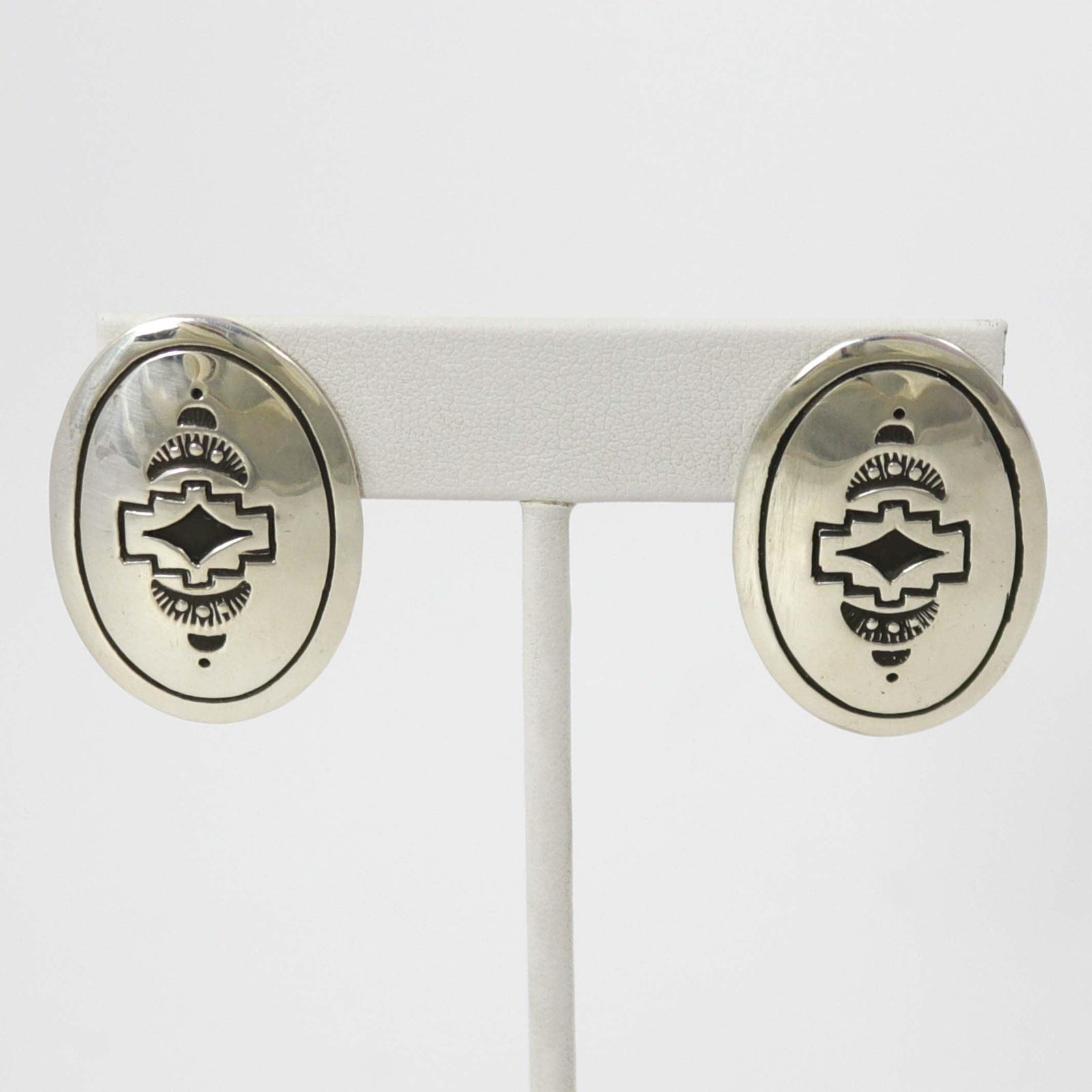 Stamped Silver Earrings by Charlie John - Garland's