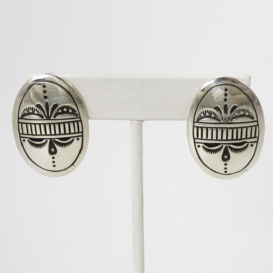 Stamped Silver Earrings by Charlie John - Garland's