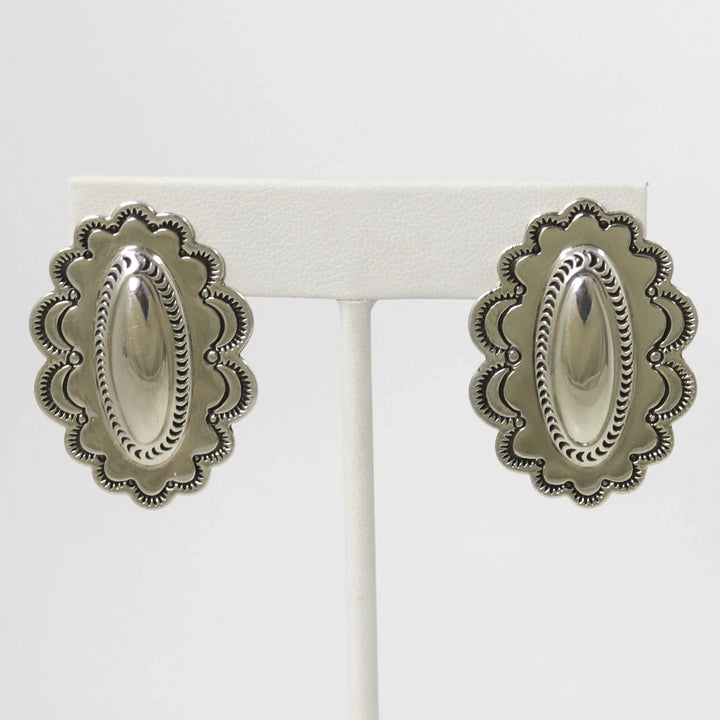 Stamped Silver Earrings by Fidel Bahe - Garland's