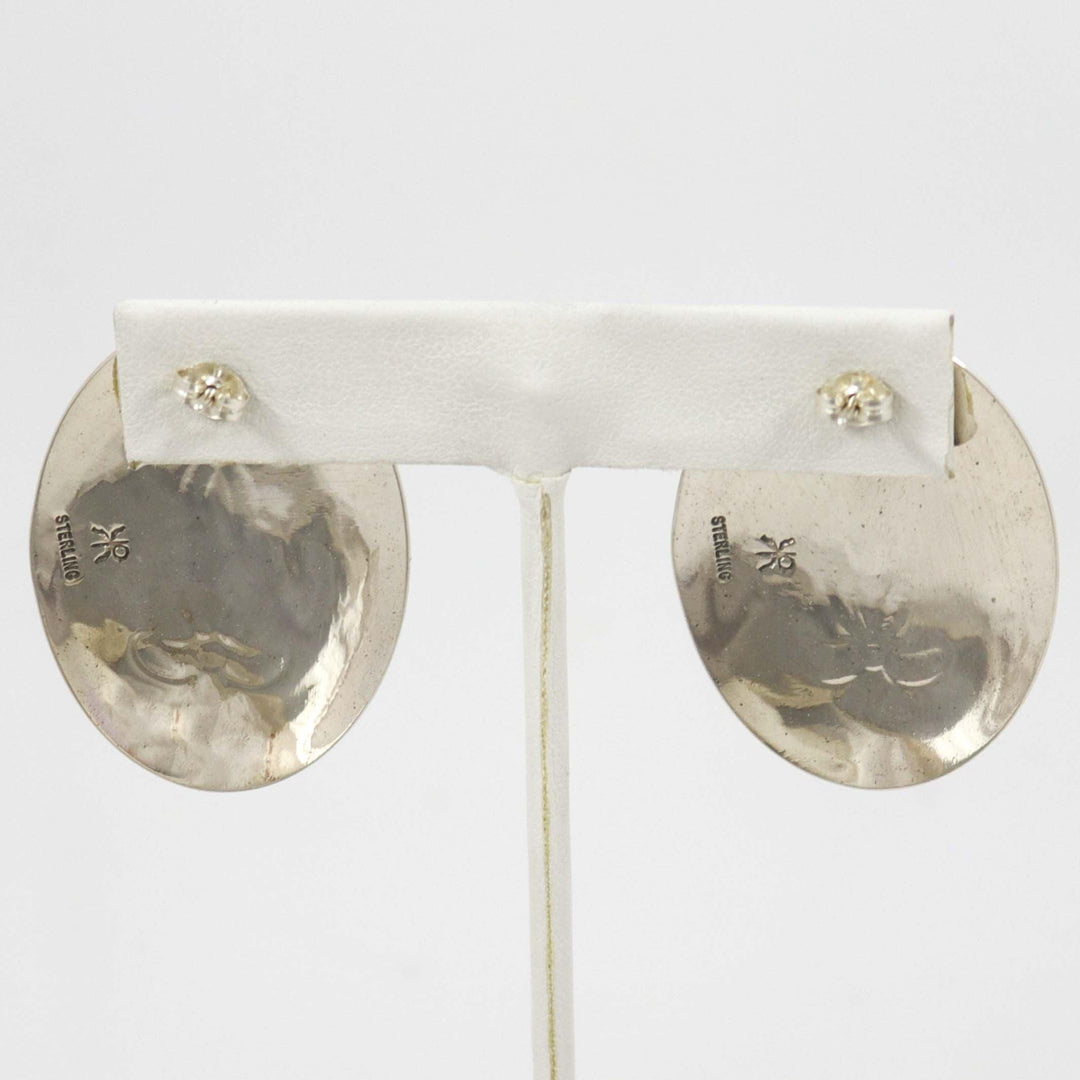 Stamped Silver Earrings by Kenneth Redhorse - Garland's
