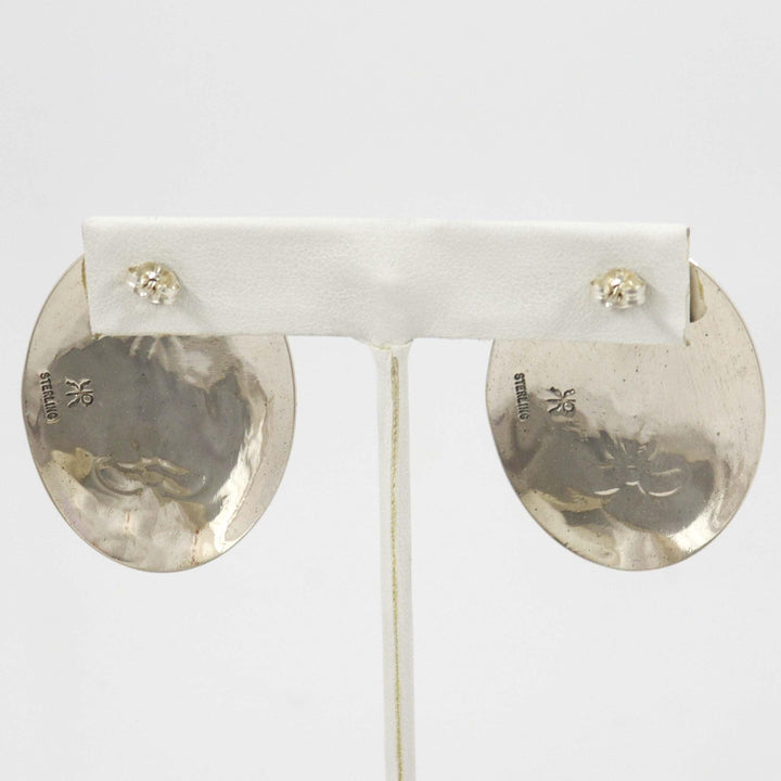 Stamped Silver Earrings by Kenneth Redhorse - Garland's