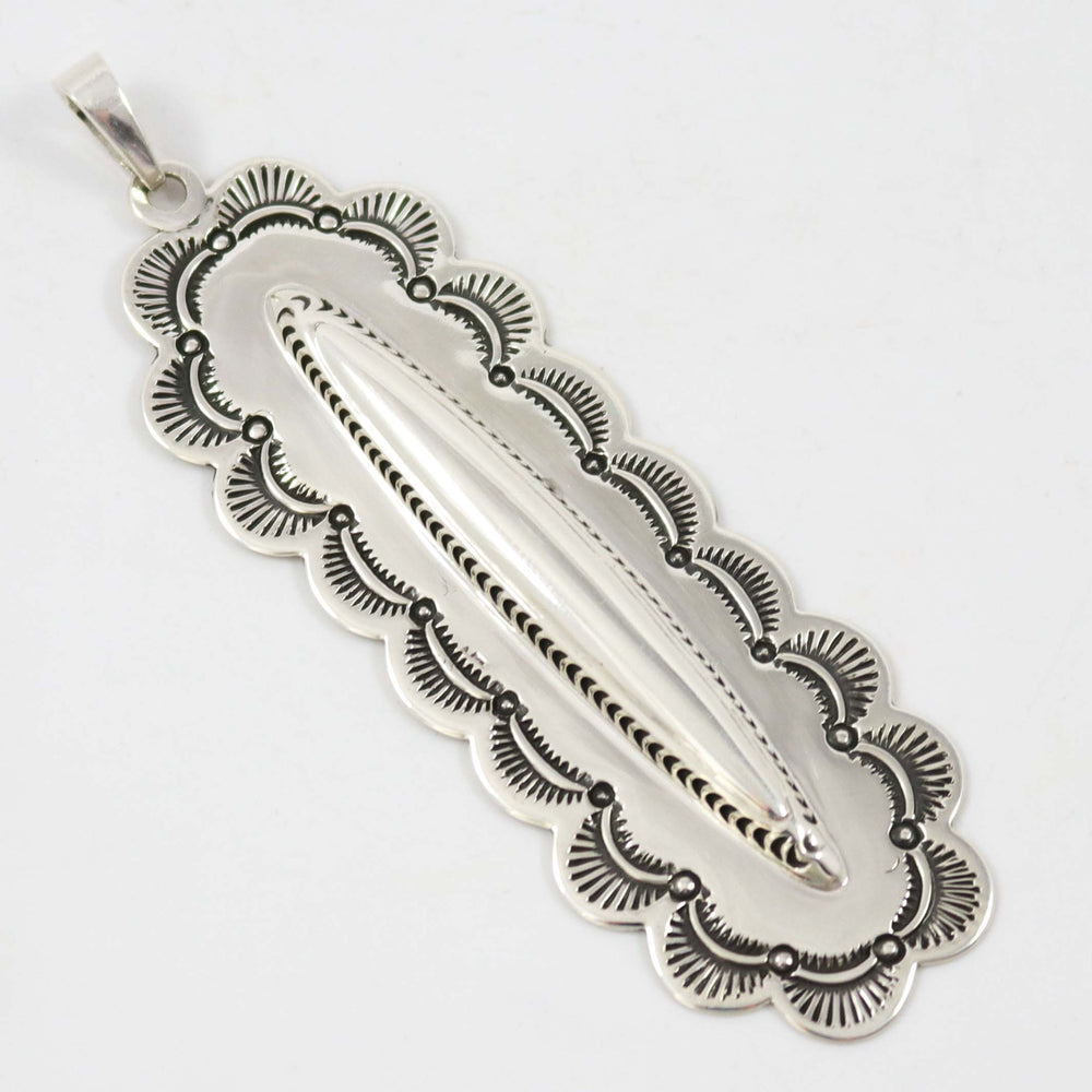 Stamped Silver Pendant by Fidel Bahe - Garland's