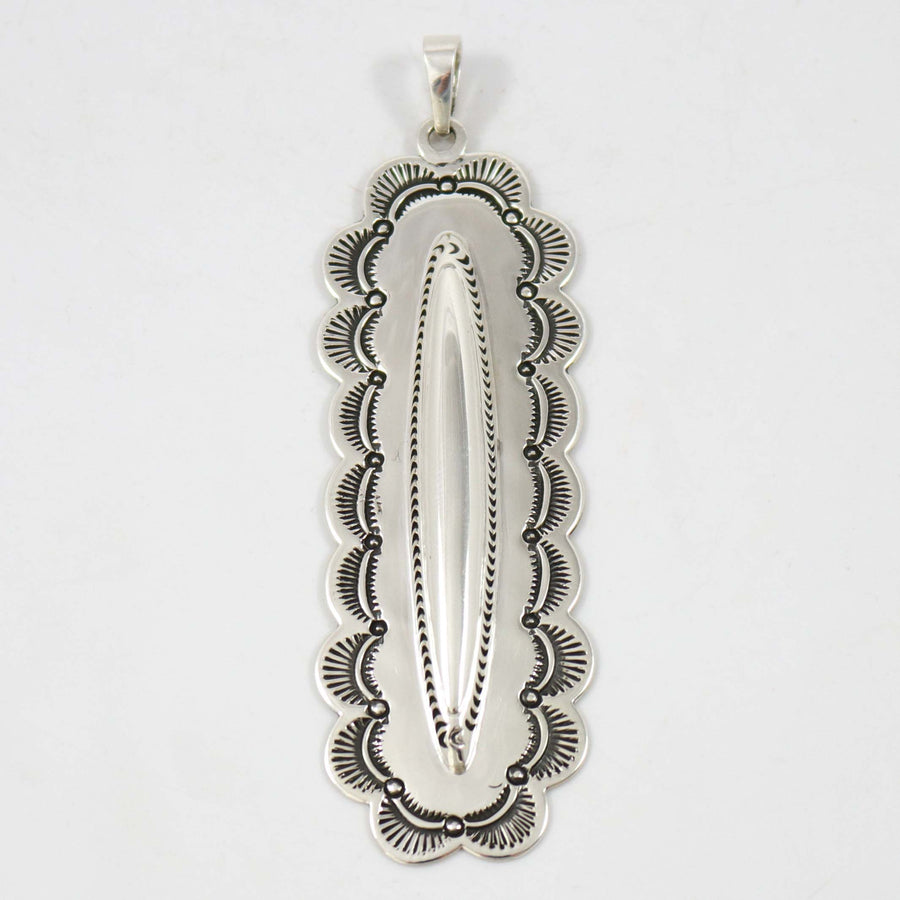 Stamped Silver Pendant by Fidel Bahe - Garland's
