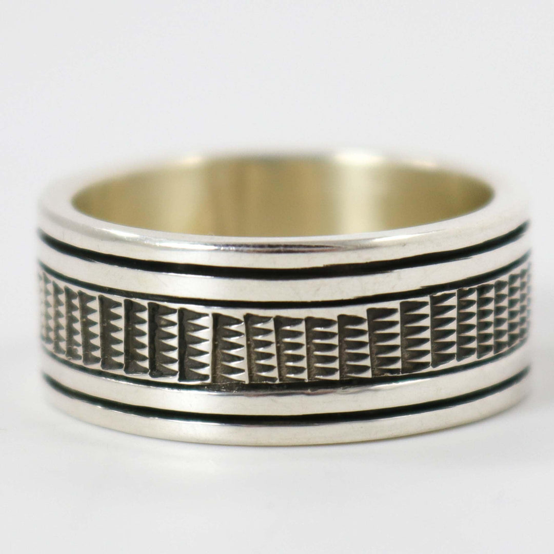 Stamped Silver Ring by Gilbert Begay - Garland's