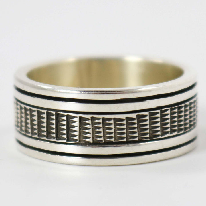 Stamped Silver Ring by Gilbert Begay - Garland's