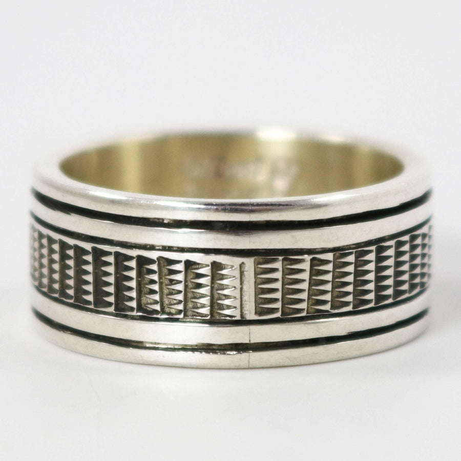 Stamped Silver Ring by Gilbert Begay - Garland's