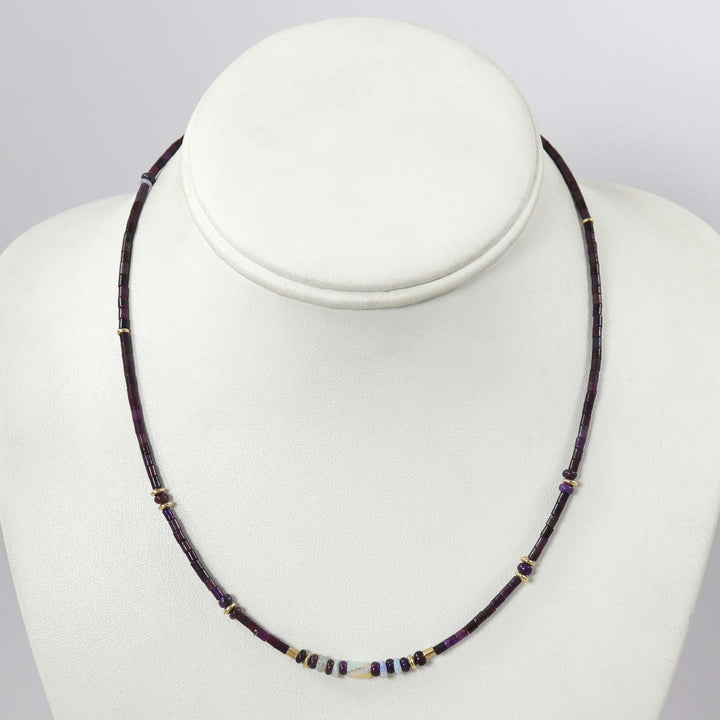 Sugilite, Opal, and Gold Necklace by Melanie and Michael Lente - Garland's