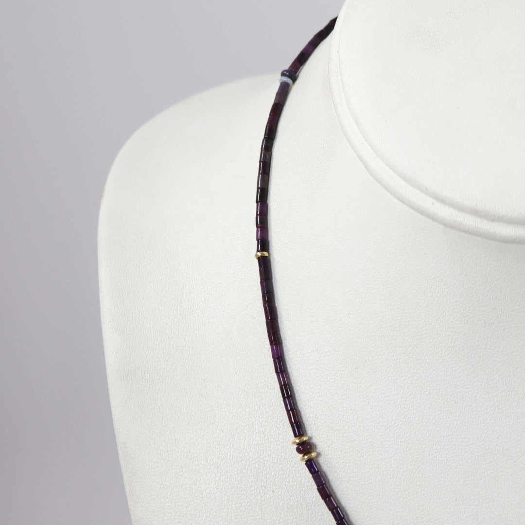 Sugilite, Opal, and Gold Necklace by Melanie and Michael Lente - Garland's