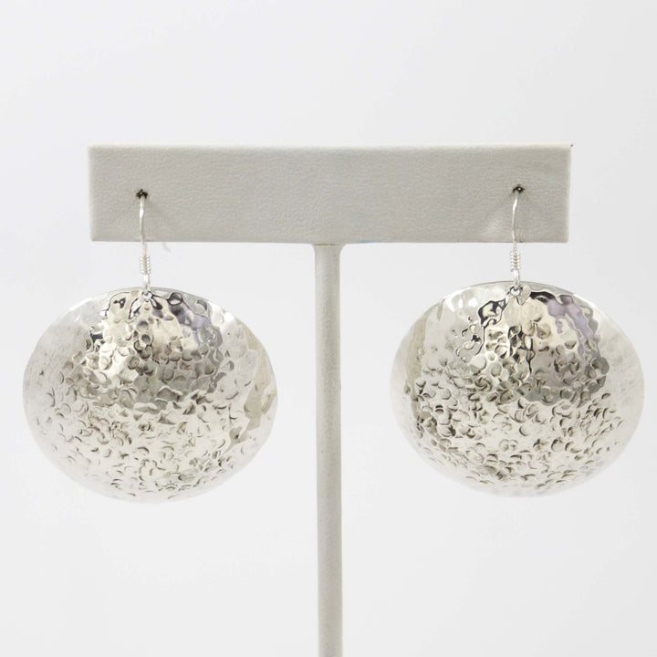 Textured Silver Earrings by Anthony Redhorse - Garland's