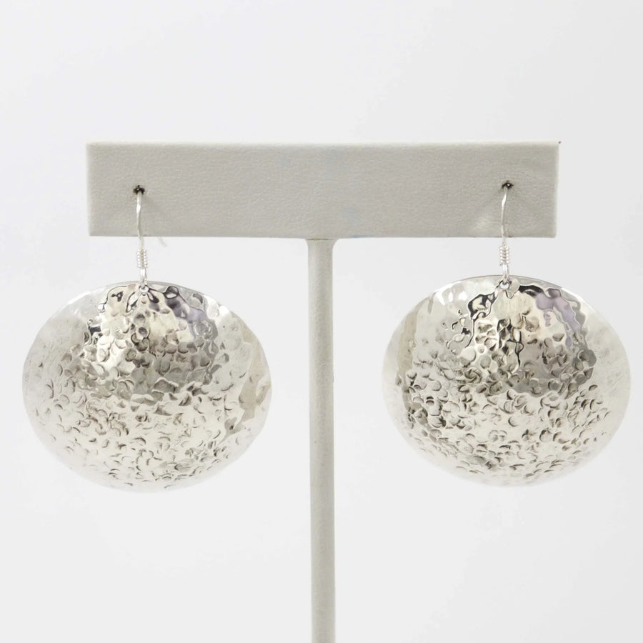 Textured Silver Earrings by Anthony Redhorse - Garland's