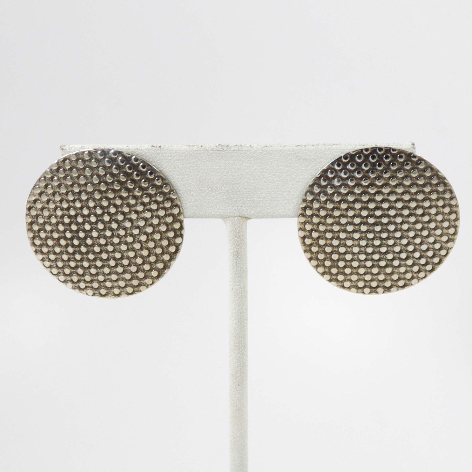 Textured Silver Earrings by Steve Yellowhorse - Garland's